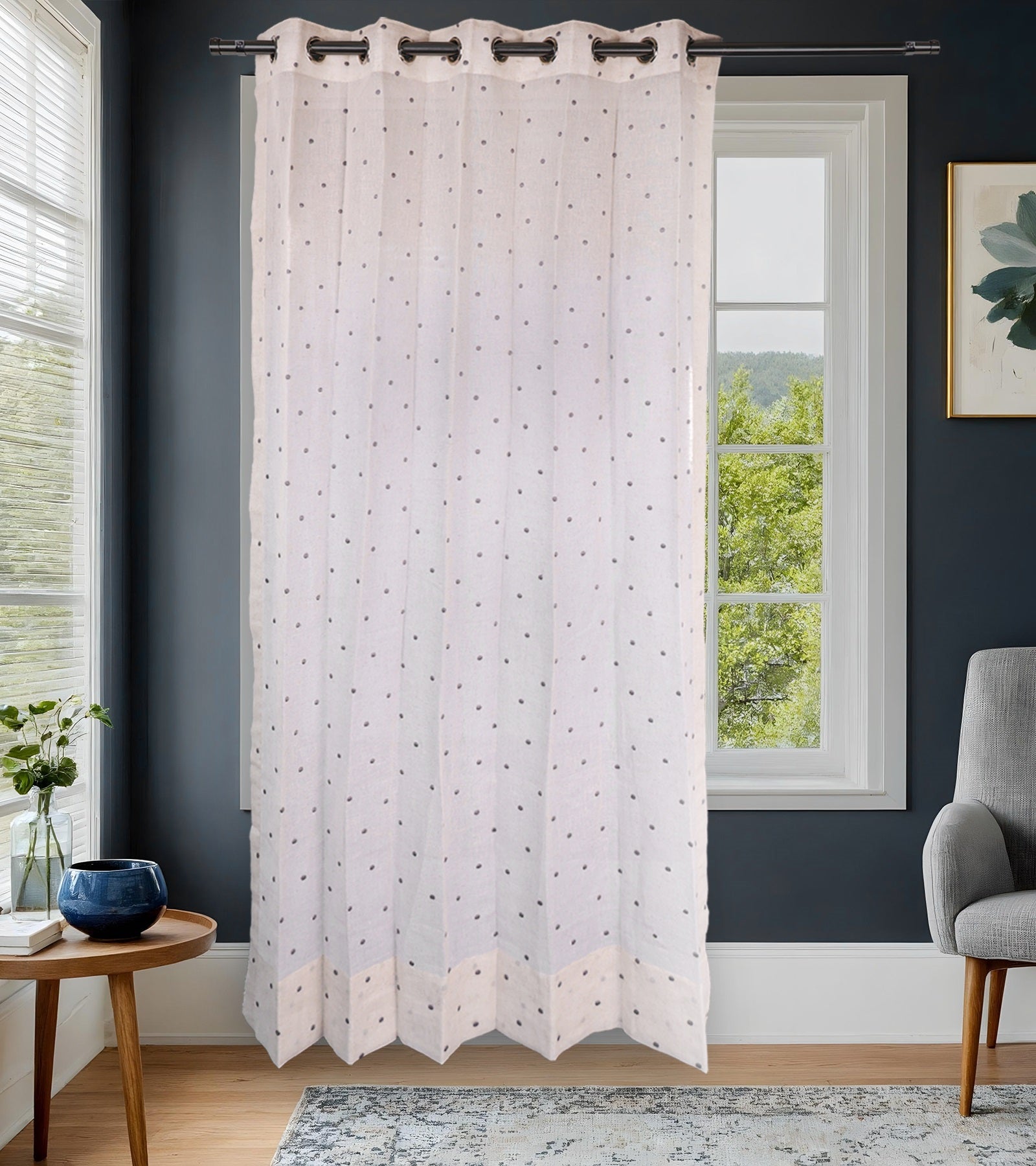 Rustic Oasis - Design :Gems - Quality :Serica Sheer - Colour :D Grey Sr.No : 07